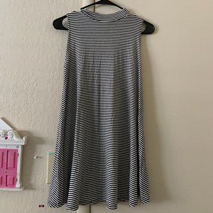 Mock Neck Striped Mini Dress